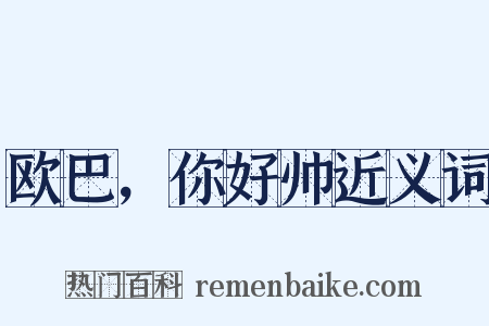 欧巴，你好帅近义词是什么意思的图片